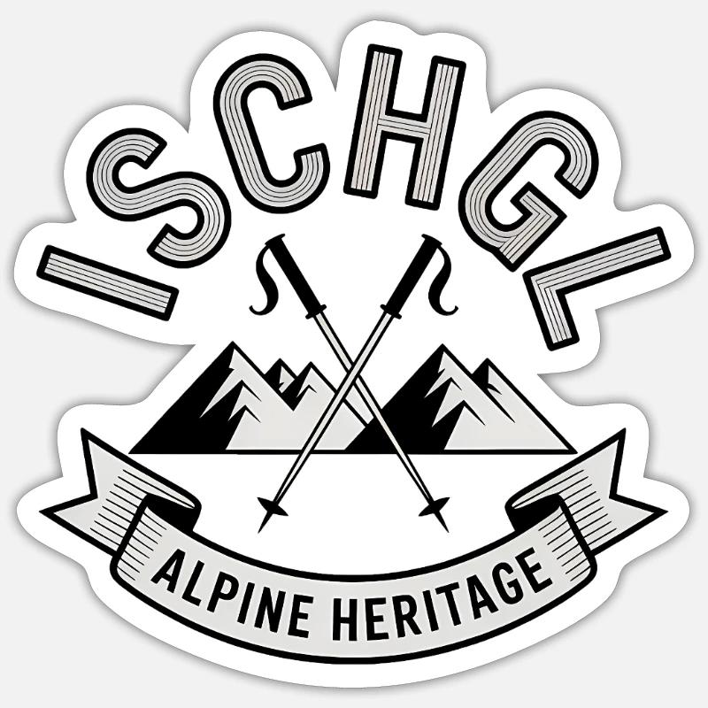Ischgl - Création de souvenirs - Sticker taille S (10 x 10 cm) - blanc mat