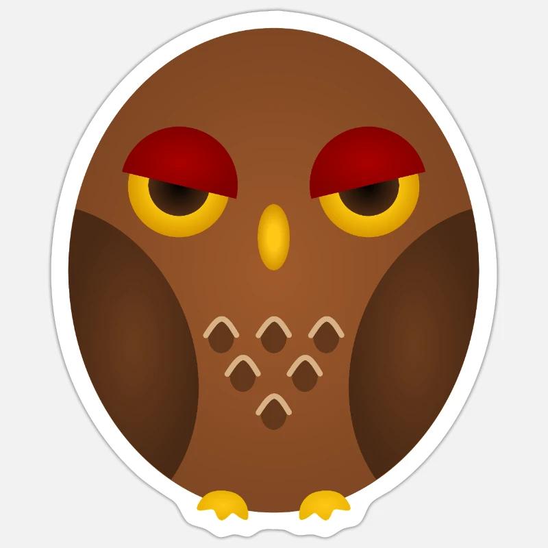Grumpy Owl Silhouette - Sticker size S (10 x 10 cm) - white matte
