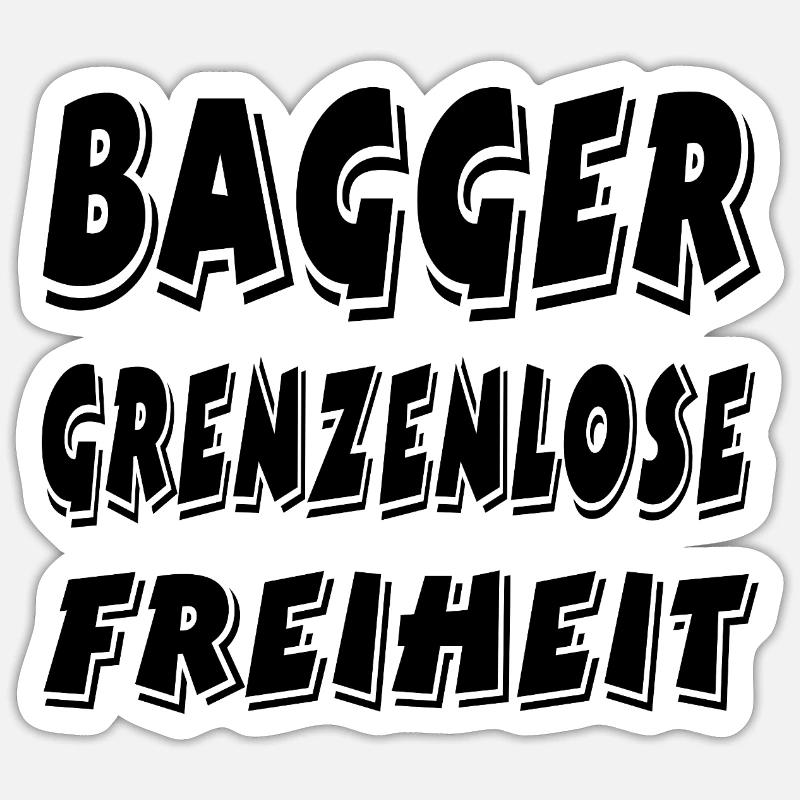 Bagger - Sticker Größe S (10 x 10 cm) - Mattweiß