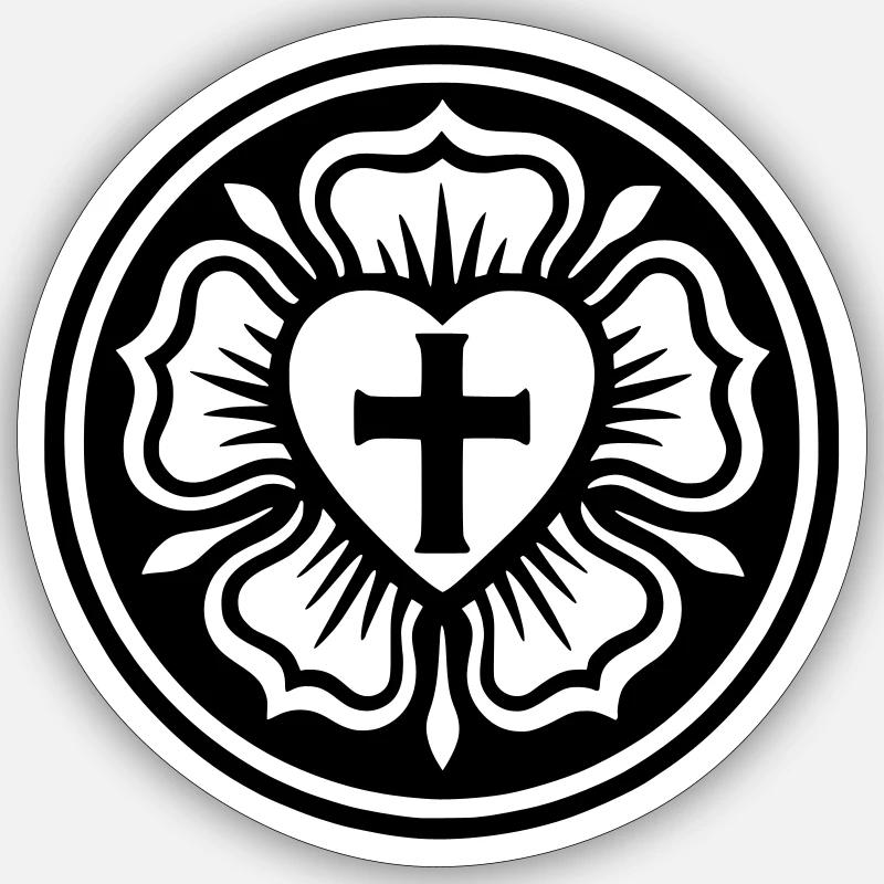 Lutheran Rose - Sticker size S (10 x 10 cm) - white matte