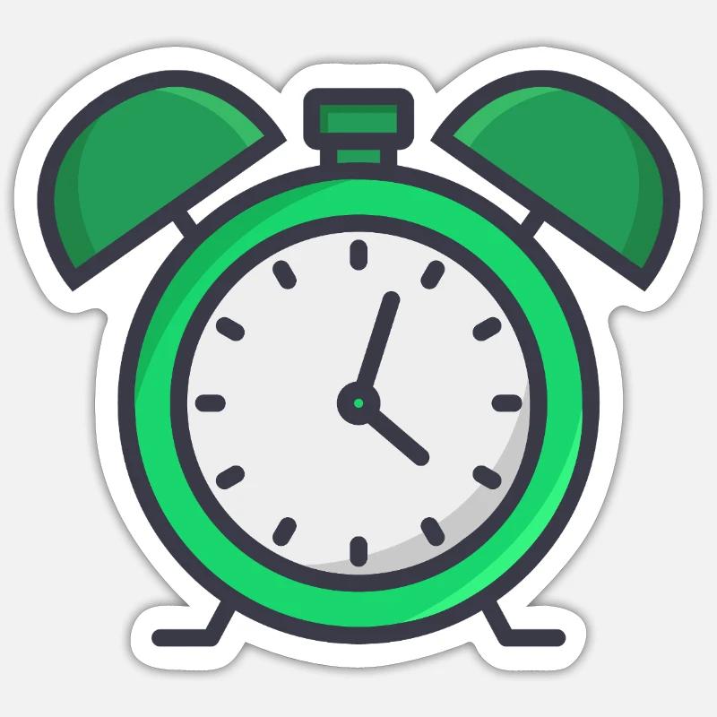 Wecker - Sticker Größe S (10 x 10 cm) - Mattweiß