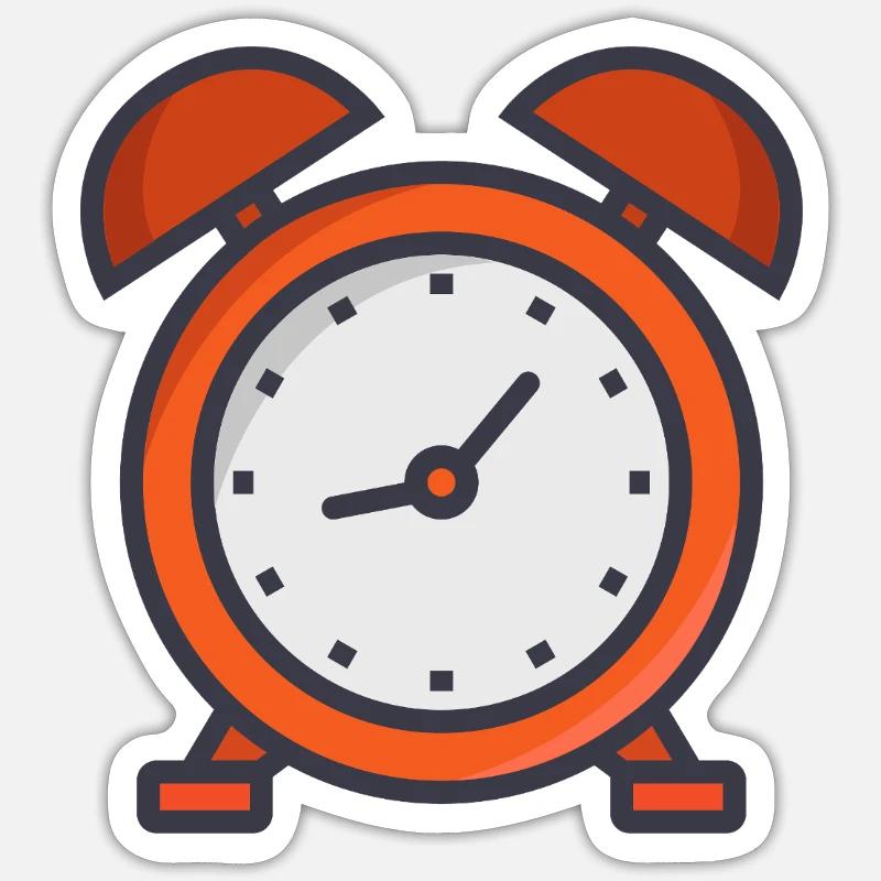 Wecker - Sticker Größe S (10 x 10 cm) - Mattweiß
