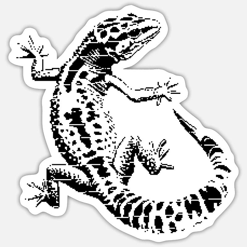 Gecko léopard - Sticker taille S (10 x 10 cm) - blanc mat