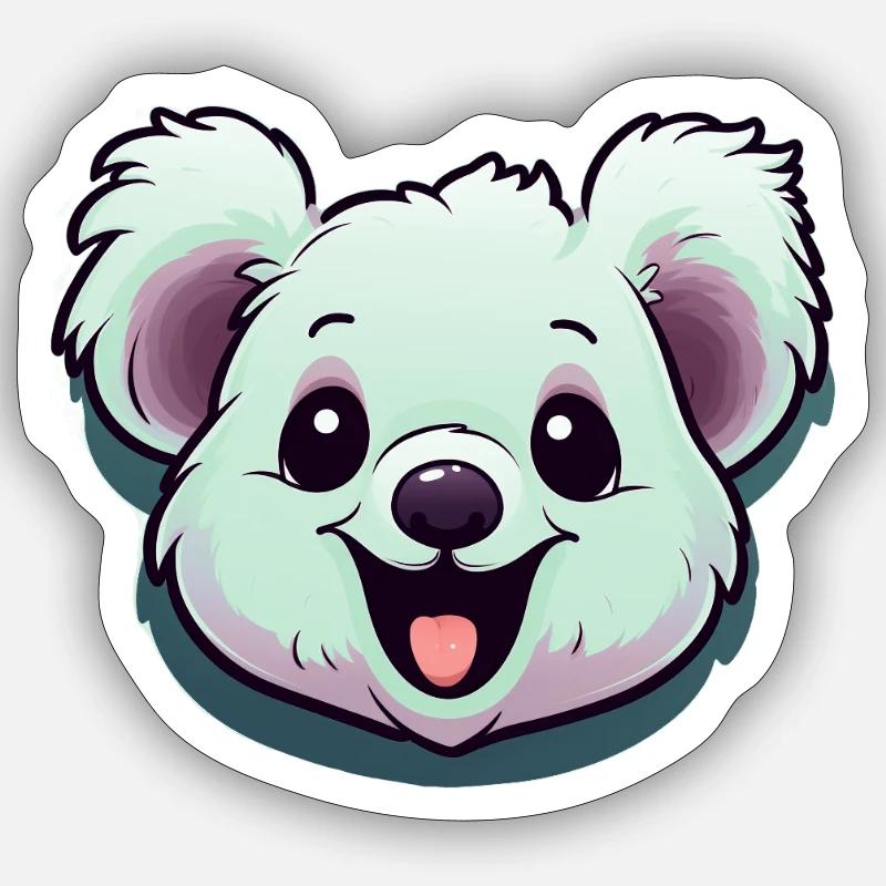 Laughing koala - Sticker size S (10 x 10 cm) - white matte