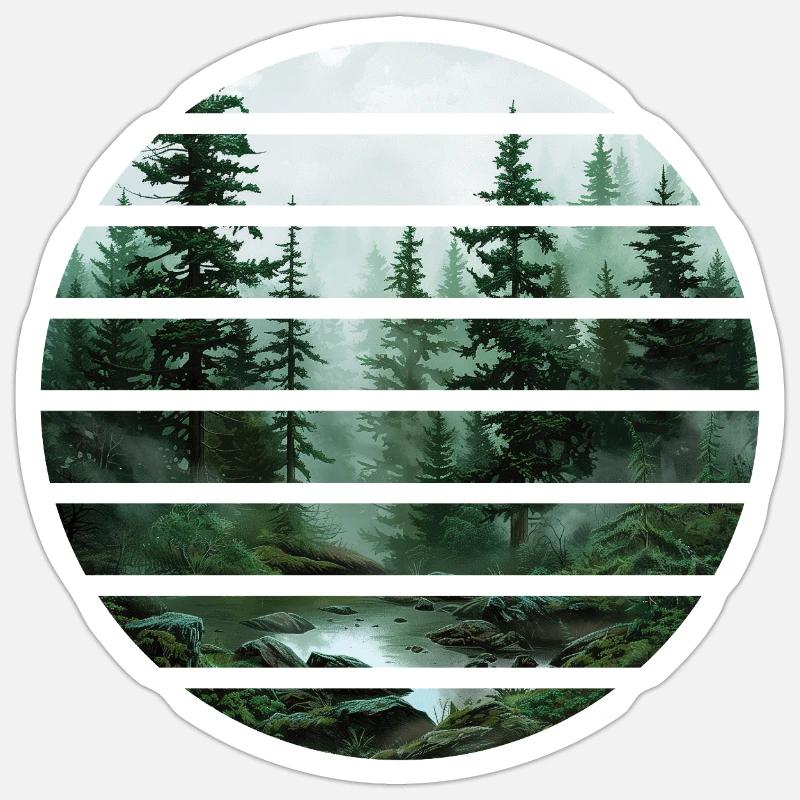 Forêt - Sticker taille S (10 x 10 cm) - blanc mat
