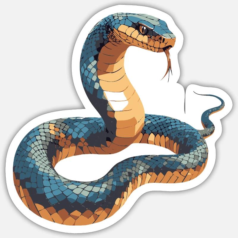 Serpent4 - Sticker taille S (10 x 10 cm) - blanc mat