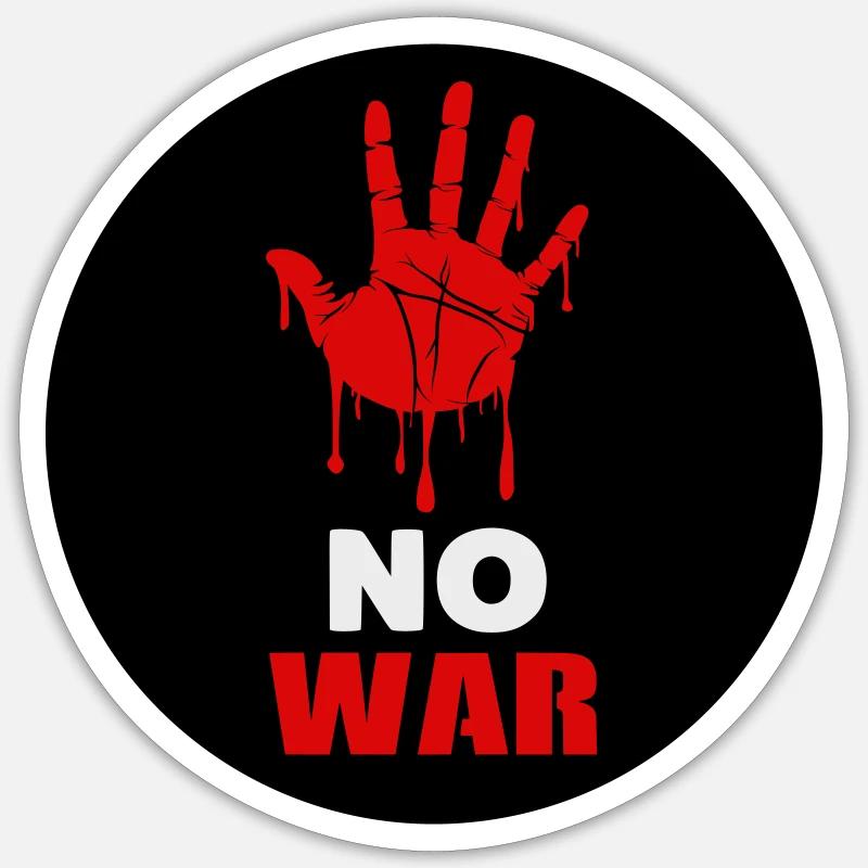 No War - Sticker taille S (10 x 10 cm) - blanc mat