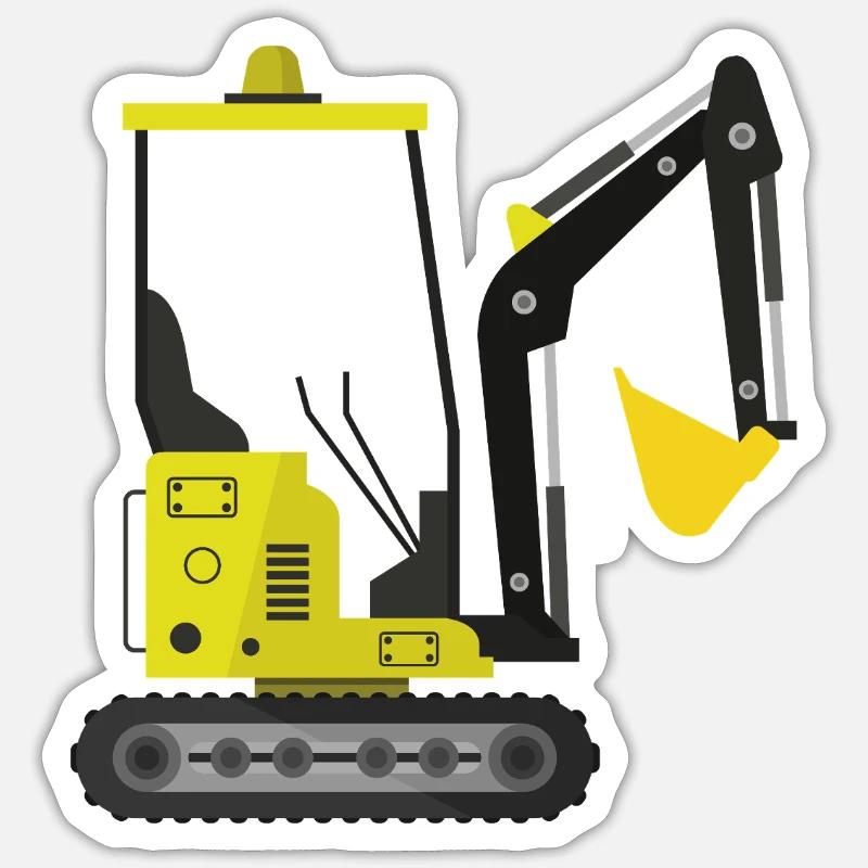 Bagger - Sticker Größe S (10 x 10 cm) - Mattweiß