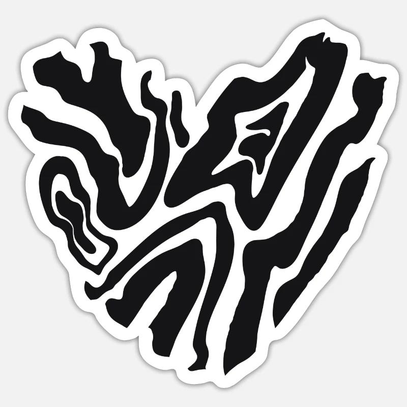 Herz eines Tigers  - Sticker Größe S (10 x 10 cm) - Mattweiß