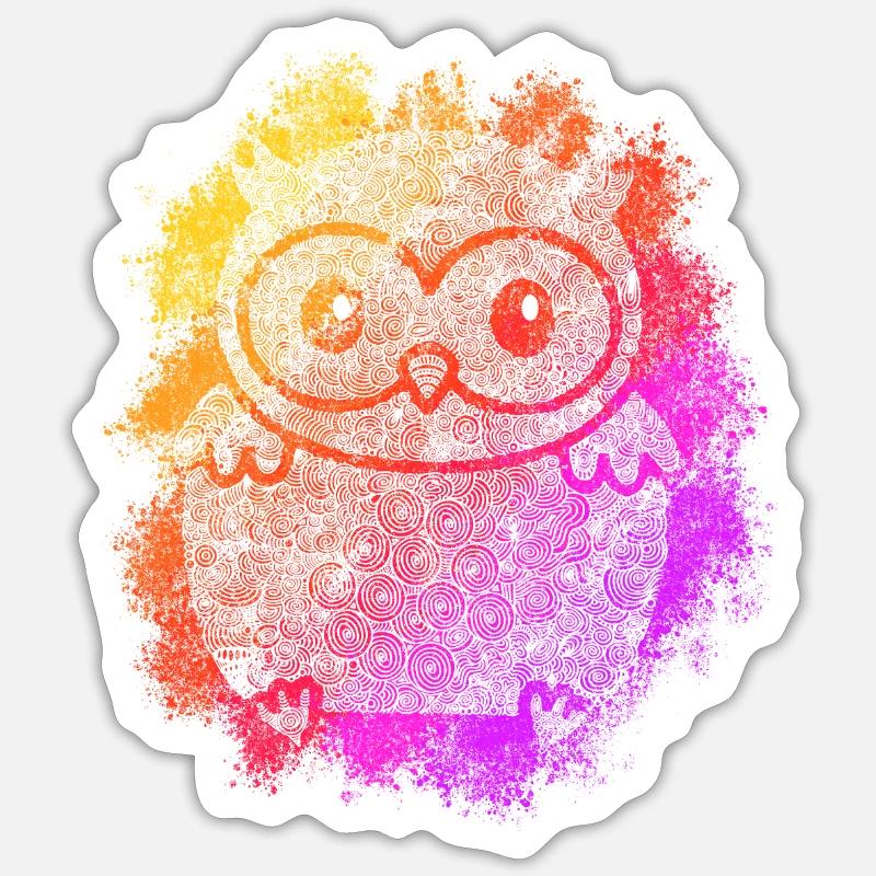 Zentangle Eule Sticker Größe S (10 x 10 cm)