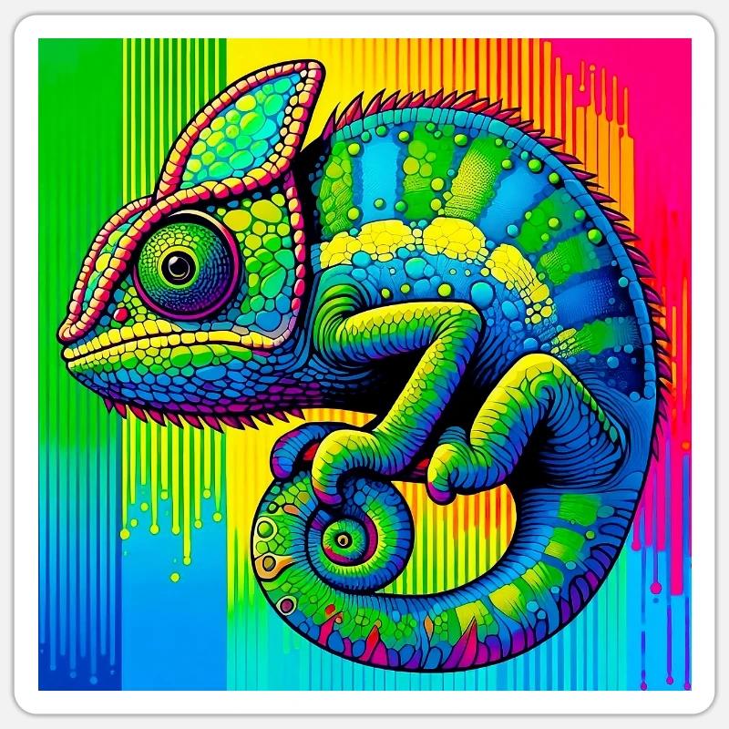 Chamäleon Sticker Größe S (10 x 10 cm)