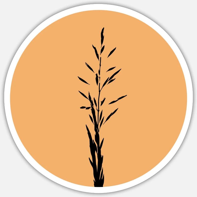  Silhouette in Sunset Circle - Sticker size S (10 x 10 cm) - white matte