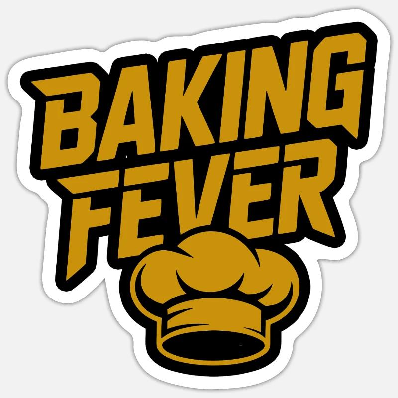 Baking Fever: Chef Hat Graphic - Sticker Größe S (10 x 10 cm) - Mattweiß
