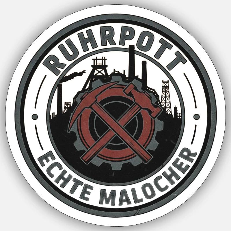 Ruhrpott Echte Malocher Patch Sticker Größe S (10 x 10 cm)
