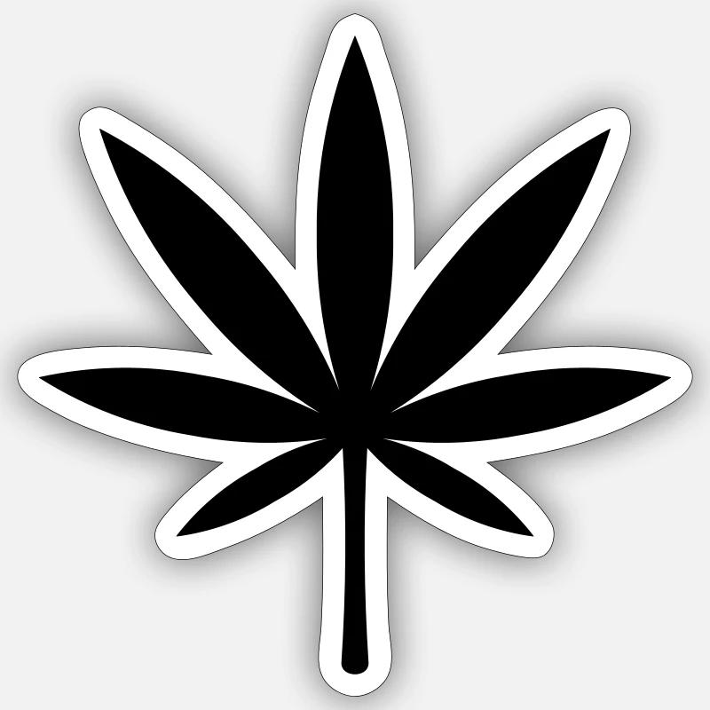 Cannabis / Marijuana / Hemp Leaf (Black) Sticker size S (10 x 10 cm)