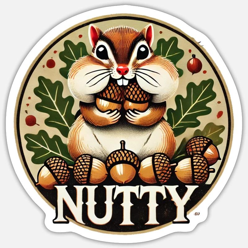 Nutty Chipmunk Harvest Charm - Sticker size S (10 x 10 cm) - white matte