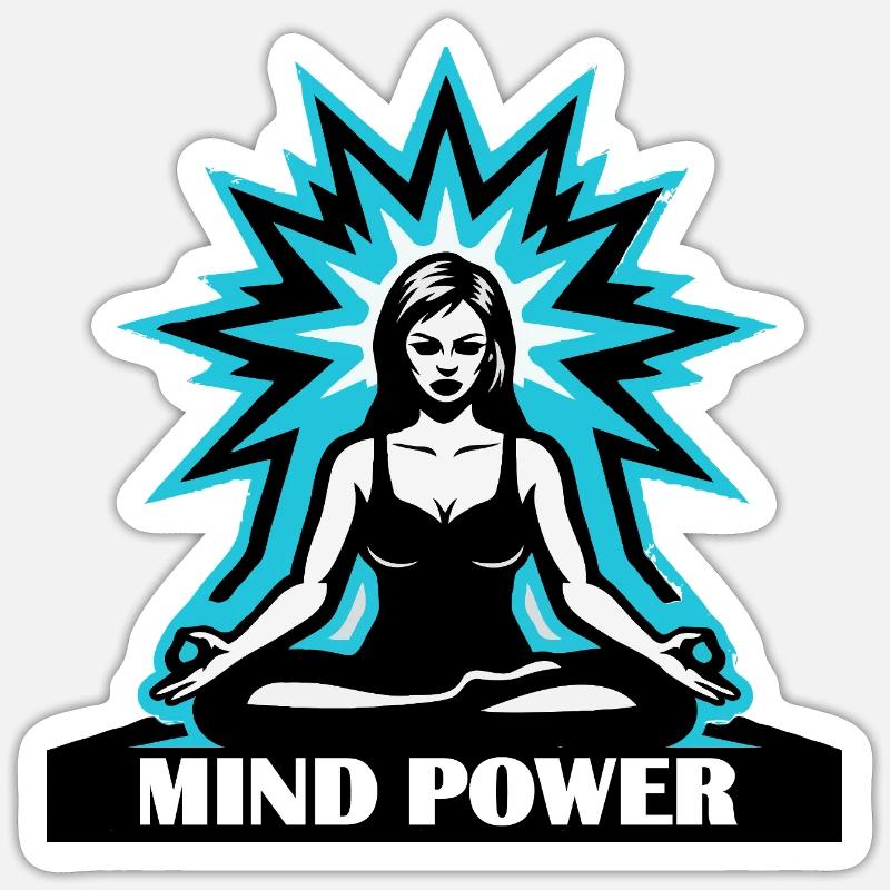 Mind power vrouw - Sticker taille S (10 x 10 cm) - blanc mat