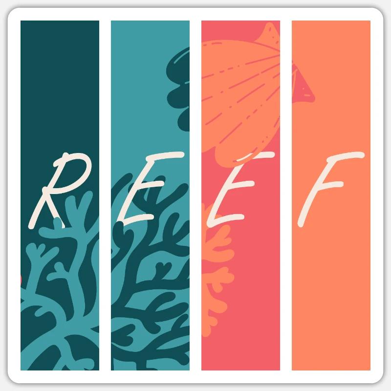 Reef Vibes - Sticker taille S (10 x 10 cm) - blanc mat