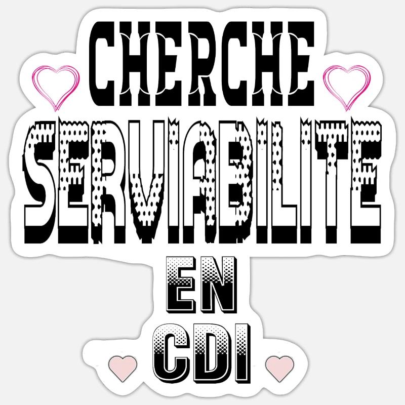 Cherche Serviabilité en CDI - Sticker taille S (10 x 10 cm) - blanc mat