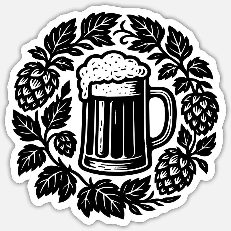 Bier kranz - Sticker taille S (10 x 10 cm) - blanc mat