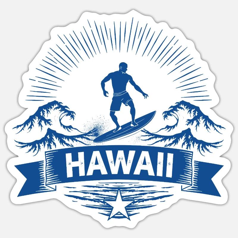 Hawaii Surfer Surfer on Pacific Wave Sticker size S (10 x 10 cm)