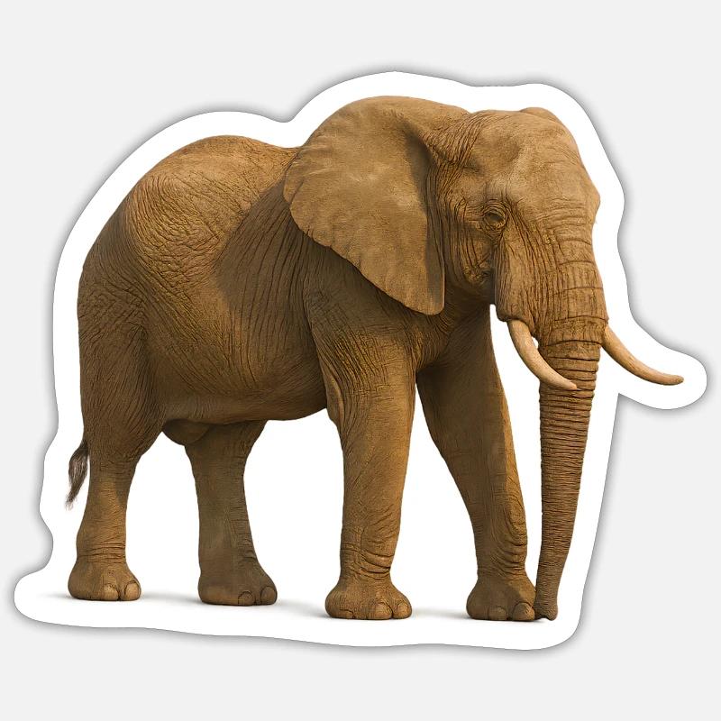 Éléphant dans des tons naturels Sticker taille S (10 x 10 cm)