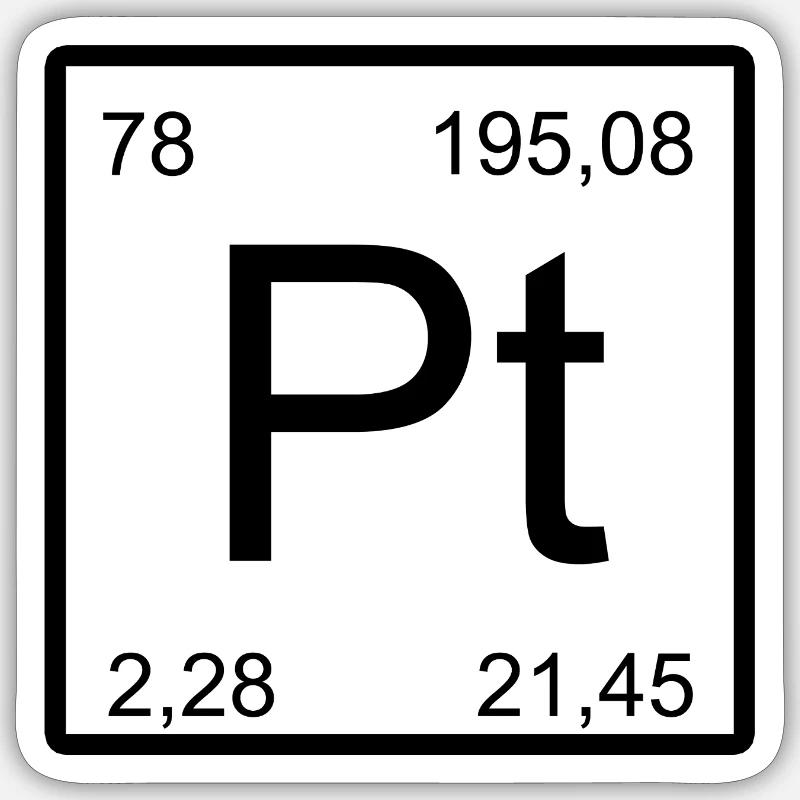 Platinum Pt Element Typog - Sticker size S (10 x 10 cm) - white matte