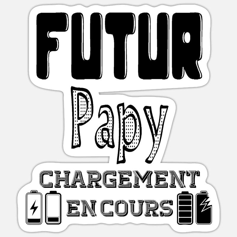 Future Grandpa Loading In Progress - Sticker size S (10 x 10 cm) - white matte