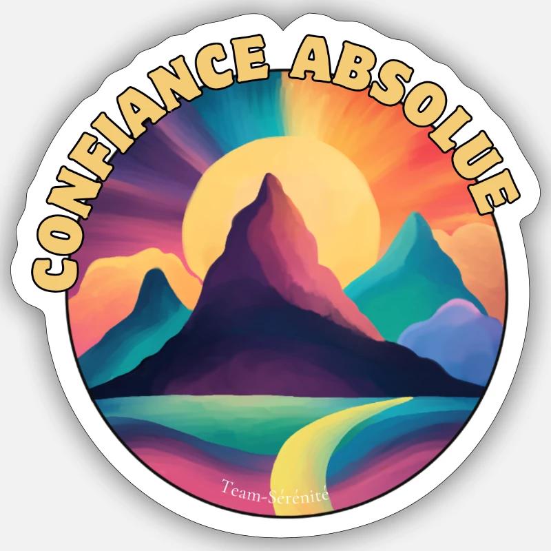 Absolute Trust Regenbogenberge - Sticker Größe S (10 x 10 cm) - Mattweiß
