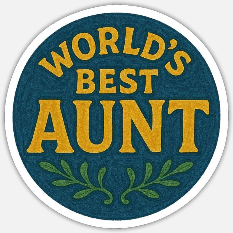 World's Best Aunt Patch - Sticker size S (10 x 10 cm) - white matte