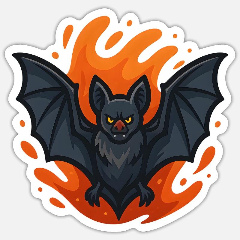 Vampire Bat Emblem - Sticker size S (10 x 10 cm) - white matte