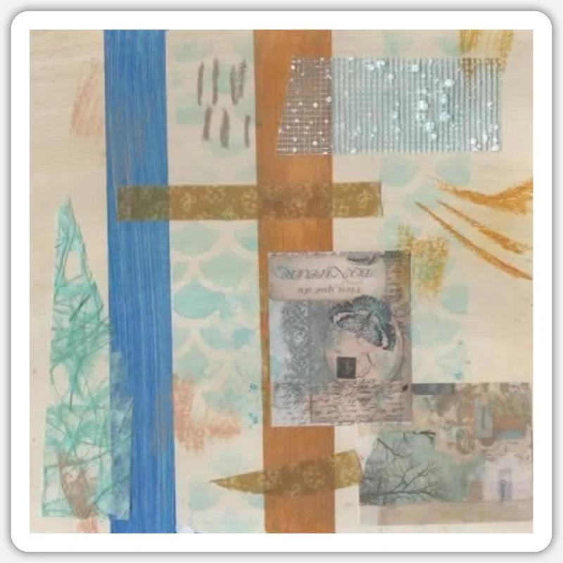collage abstrait Sticker taille S (10 x 10 cm)