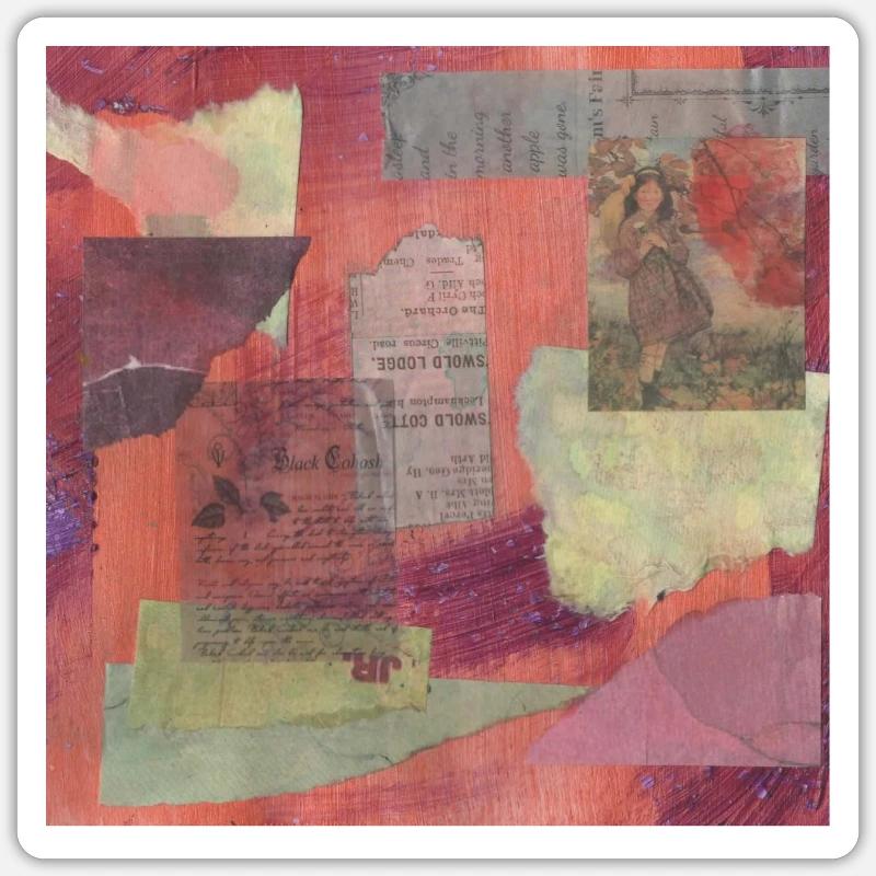 Abstract collage - Sticker size S (10 x 10 cm) - white matte