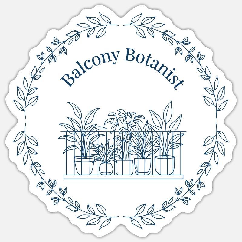 Balkon-Botaniker - Sticker Größe S (10 x 10 cm) - Mattweiß