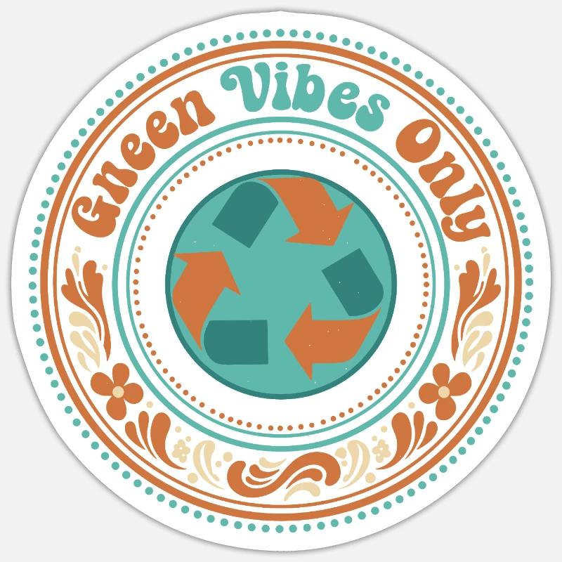 Des vibrations vertes pures - Sticker taille S (10 x 10 cm) - blanc mat