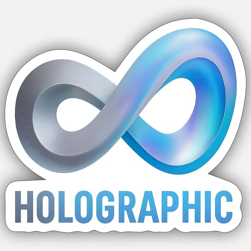 Holographic Infinity Loop - Sticker size S (10 x 10 cm) - white matte