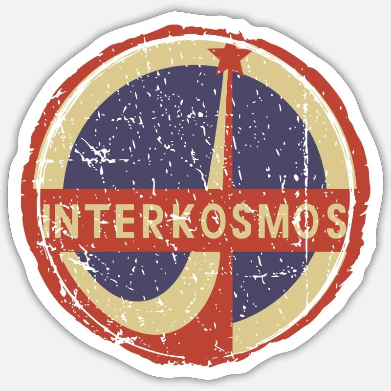 Interkosmos DDR Retro Circle Emblem - Sticker size S (10 x 10 cm) - white matte