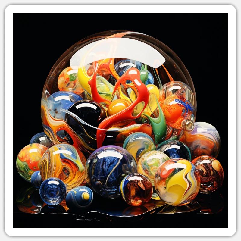 Farbige Glaskugel Explosion Sticker Größe S (10 x 10 cm)