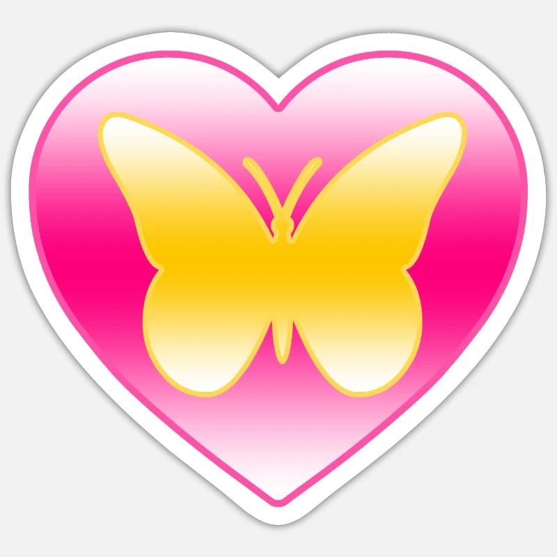 Papillon - Sticker taille S (10 x 10 cm) - blanc mat