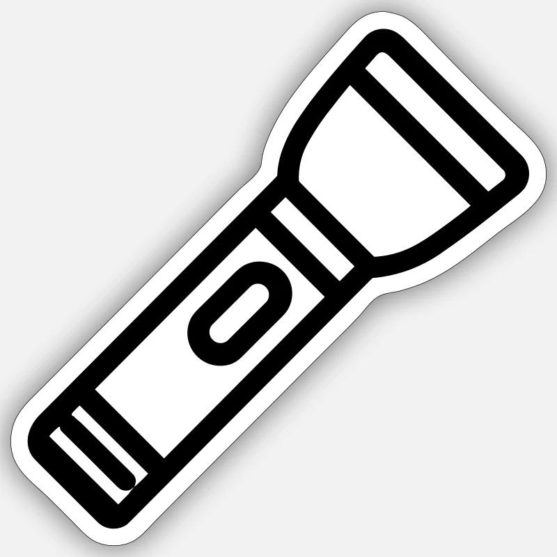 Flashlight - Sticker size S (10 x 10 cm) - white matte