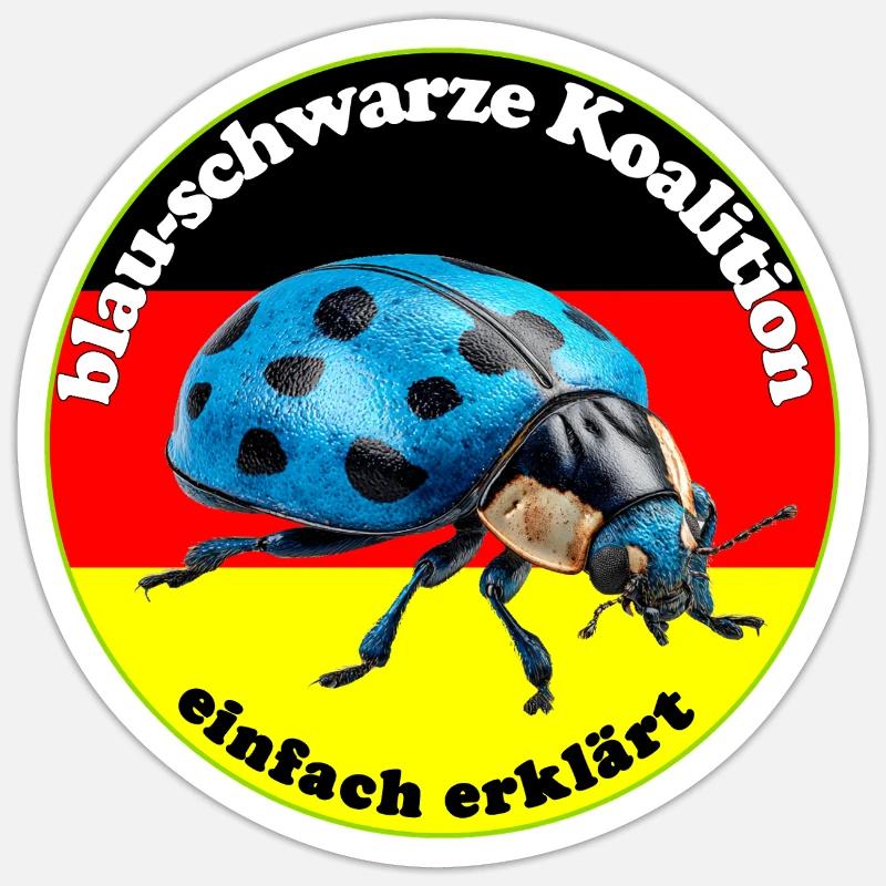 Blauer Käfer widerspiegelt den Wählerwillen - Sticker Größe S (10 x 10 cm) - Mattweiß