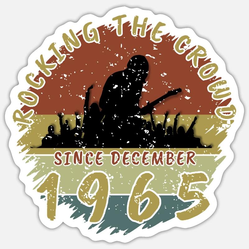 60th Birthday Rocking the crowd GIT 12/1965 Sticker size S (10 x 10 cm)