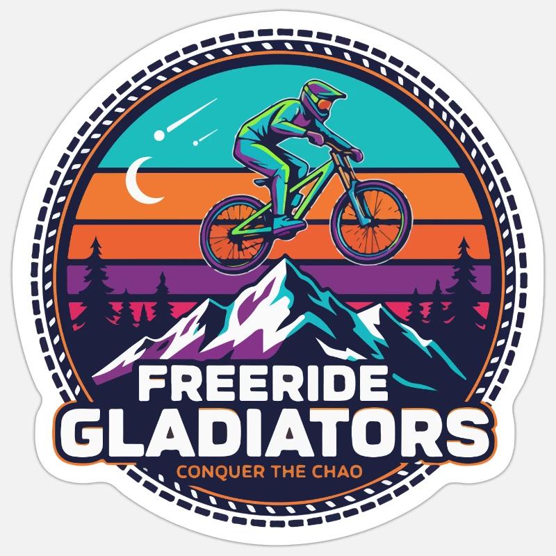 Attraction Freeride Gladiators Peak - Sticker taille S (10 x 10 cm) - blanc mat