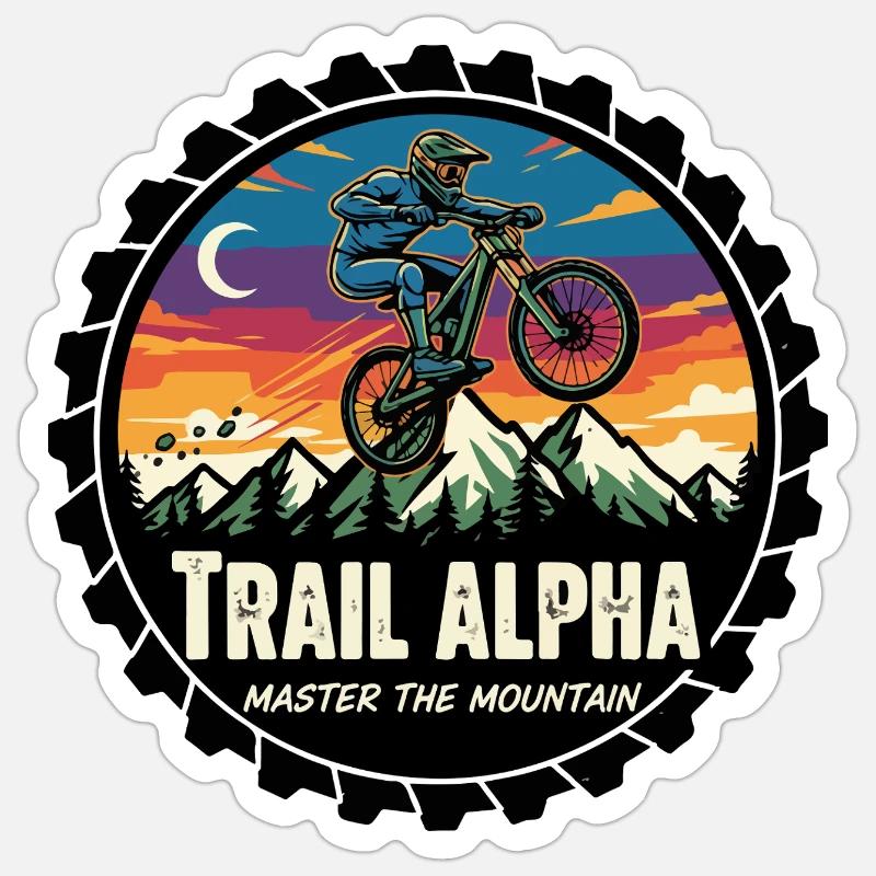 Trail Alpha Master the Mountain - Sticker size S (10 x 10 cm) - white matte