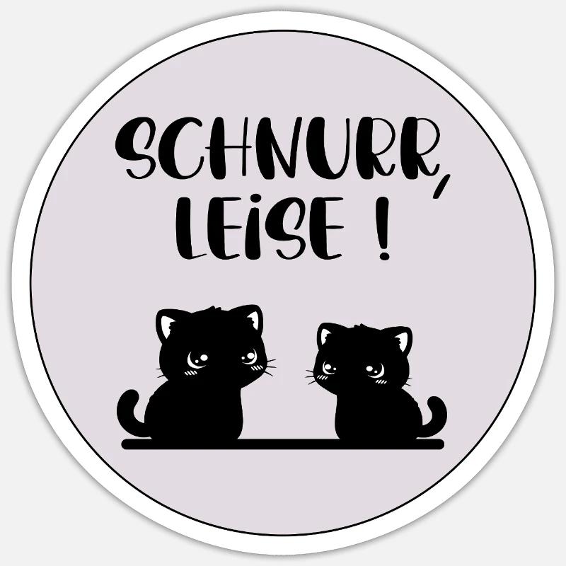 Les chats ronronnent doucement - Sticker taille S (10 x 10 cm) - blanc mat