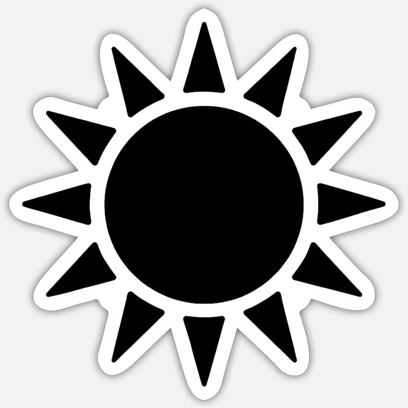 Sun Silhouette Circle - Sticker size S (10 x 10 cm) - white matte
