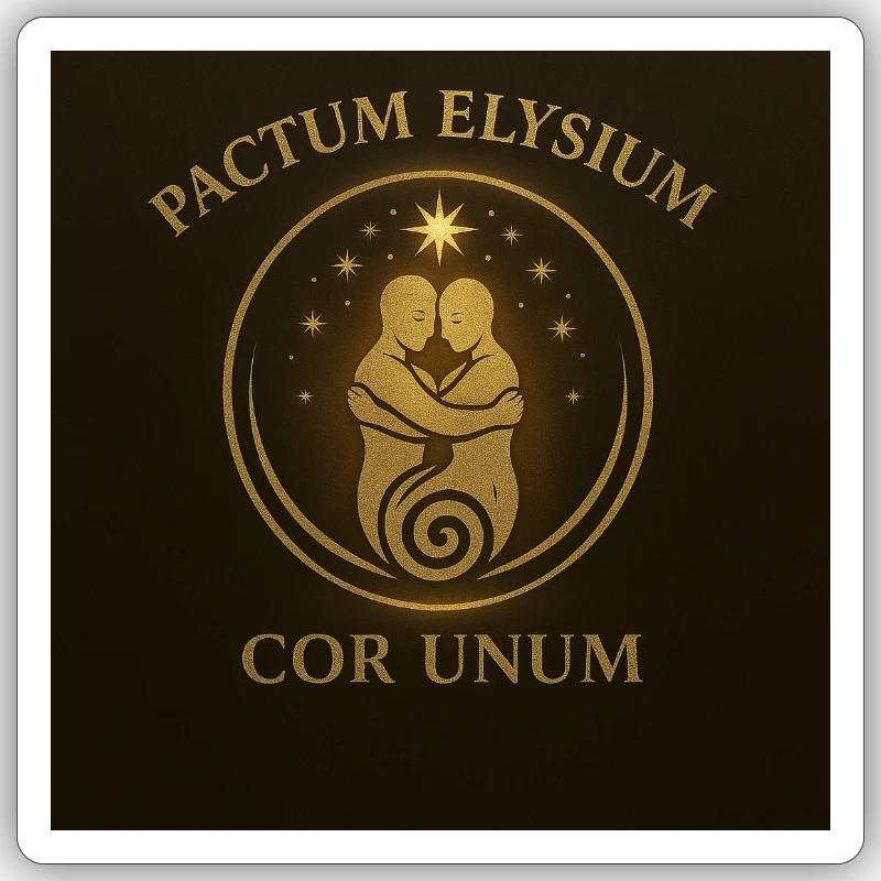 Pactum Elysium  - Sticker Größe S (10 x 10 cm) - Mattweiß