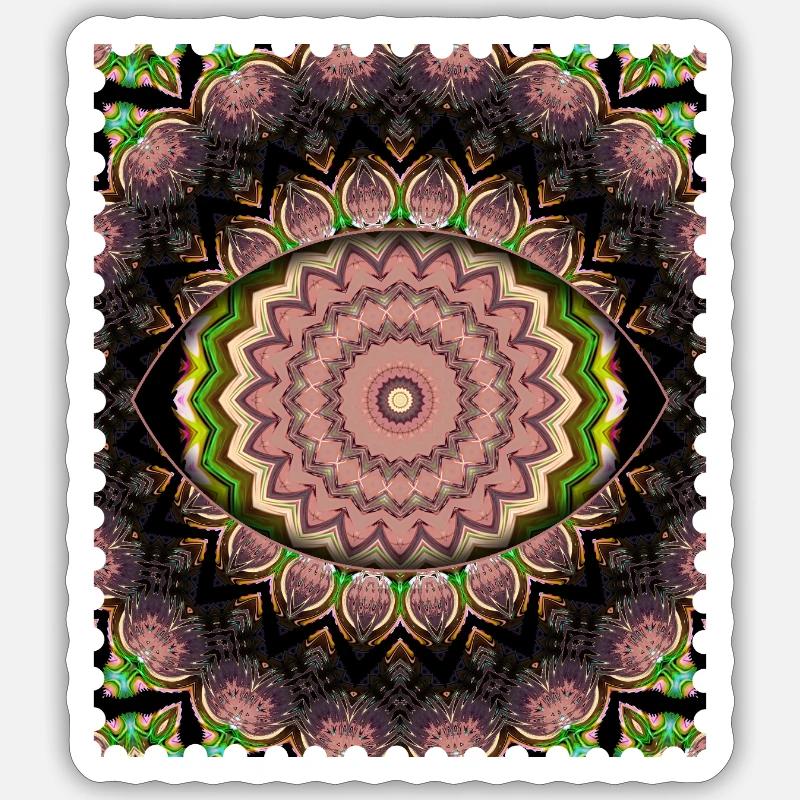 Cascade de Fleurs de Mandala - Sticker taille S (10 x 10 cm) - blanc mat