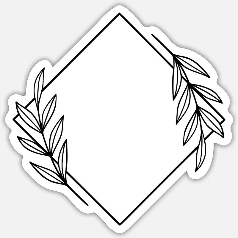 Abstract Line Design - Modern Minimal Art - Sticker size S (10 x 10 cm) - white matte