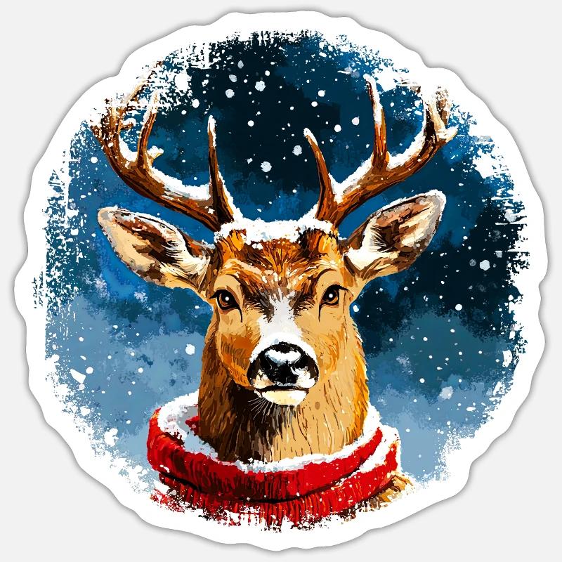 Deer Style - Sticker size S (10 x 10 cm) - white matte